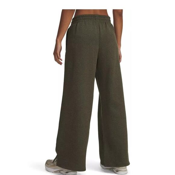 Under Armour Women's Icon Fleece Wide Leg Pants Dance Baggy Gray S - Picture 2 of 7